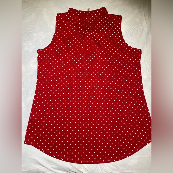 Womens PerSeption Concept Sleeveless Top- Size XL- Red w/Polka Dots- EUC - Picture 2 of 8